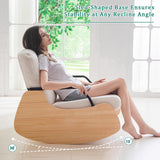 YOSHOOT Indoor & Outdoor Patio Rocking Chair, Outdoor Glider Recliner Chair, Wooden Boucle Rocking Chair, Outdoor Rocker Chair, Adjustable Backrest, for Outdoor Living Room Bedroom Office Garden YOSHOOT