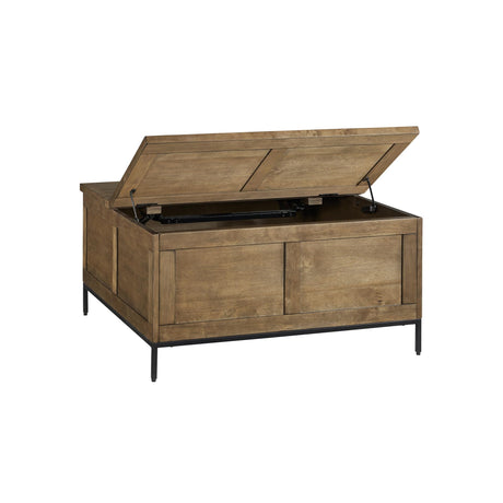 Signature Design by Ashley Torlanta Casual Lift-Top Coffee Table with Hinged Design and Storage, Light Brown & Black Signature Design by Ashley