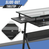 SFIHOME Adjustable Drafting Table & Stool Set, Art Desk with Additional Slide-Out Table Design, Versatile Drawing Table with Storage, for Art, Drafting and Creative Tasks, Black SFIHOME
