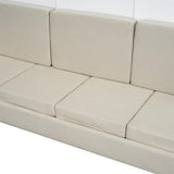 Linique Queen Size Murphy Bed with Sofa and Top Shelf, Horizontal Wall Bed, Versatile Convertible Wooden Bed Frame White, 93.3"x86.2" Linique