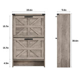 Halitaa Shoe Storage Cabinet for Entryway,Farmhouse Slim Shoe Cabinet with 2 Flip Drawers,Narrow Shoe Rack Cabinet for Entrance Hidden Shoes,Grey Halitaa