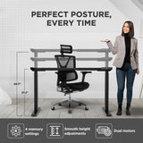 Rise Up Dual Motor Electric Standing Desk Adjustable Height Desk 60x30 Large Computer Standing Desk, Sit Stand Up Desk Raising Desk, Home Office Desk Uncaged Ergonomics