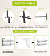 Mefirt Over The Door Pantry Organizer, Wall Mount Spice Rack, Pantry Hanging Storage and Organization, 8 Adjustable Baskets Heavy-Duty Metal for Home & Kitchen, Back of Door Seasoning Rack - Black Mefirt