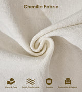 Tbfit 85" Convertible L Shaped Couch, Sectional Sofa for Living Room,Chenille Cloud Couch with Ottoman 4 Seat (Beige) Tbfit