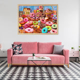 HUADADA Jigsaw Puzzles for Adults 1000 Pieces, Donuts Interlock Perfectly Letter on Back No Dust, Home Decor Birthday Party Gift Toy for Men Women Olders Seniors (27.5"x19.6"), 1:1 Poster HUADADA
