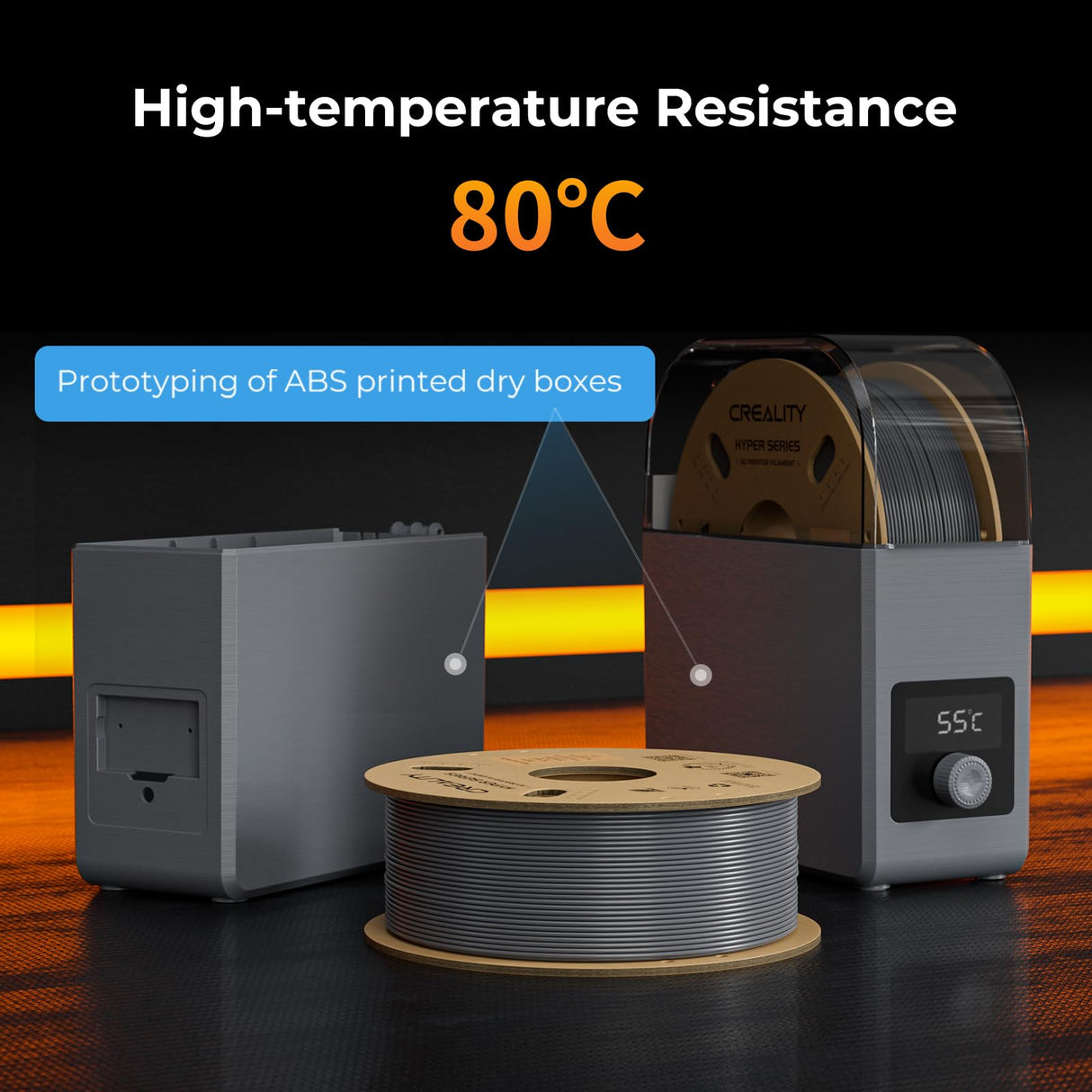 Creality ABS Filament 1.75mm for K1 Max, 3D Printer Filament ABS Designed for High Speed 350mm/s, High Impact Resistance, Odorless Non-Toxic and Without stringing or Clogging, 1kg(2.2lbs) ABS Black Creality