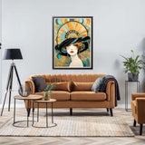 LOMSIOY Diamond Art Painting Kits Woman for Adults Paint with Diamond Art Abstract Art, Round Full Drill Crystal Rhinestone Crafts Gem Arts for Home Wall Decor 12x16 inch LOMSIOY