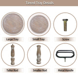 Krismax Decorative Trays - Two Tiered Tray Stand Rustic Tiered Tray Decor Farmhouse 2 Tiered Tray Serving Tray Seasonal & Holiday Decoration Wooden Tray for Coffee Table Farmhouse Display Stand Tray Krismax