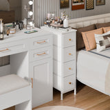 Fixwal Narrow Storage Cabinet, Dresser with 4 Drawers, Slim Fabric Dresser Storage Tower for Small Spaces, White Dresser with Steel Frame, Wood Top, for Bedroom, Bathroom, Living Room, Laundry, Closet Fixwal