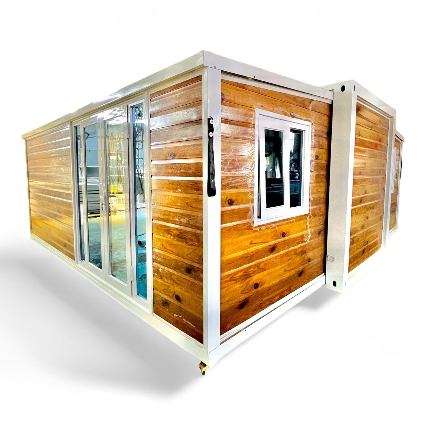 Portable Tiny House, 19x20ft - 1 Kitchen, 1 Bathroom, & 2 Rooms Ideal for Small Family Residence, Hotel, or Office, Perfect for Guest House or Villa, Offering a Foldable, Compact Living Solution.