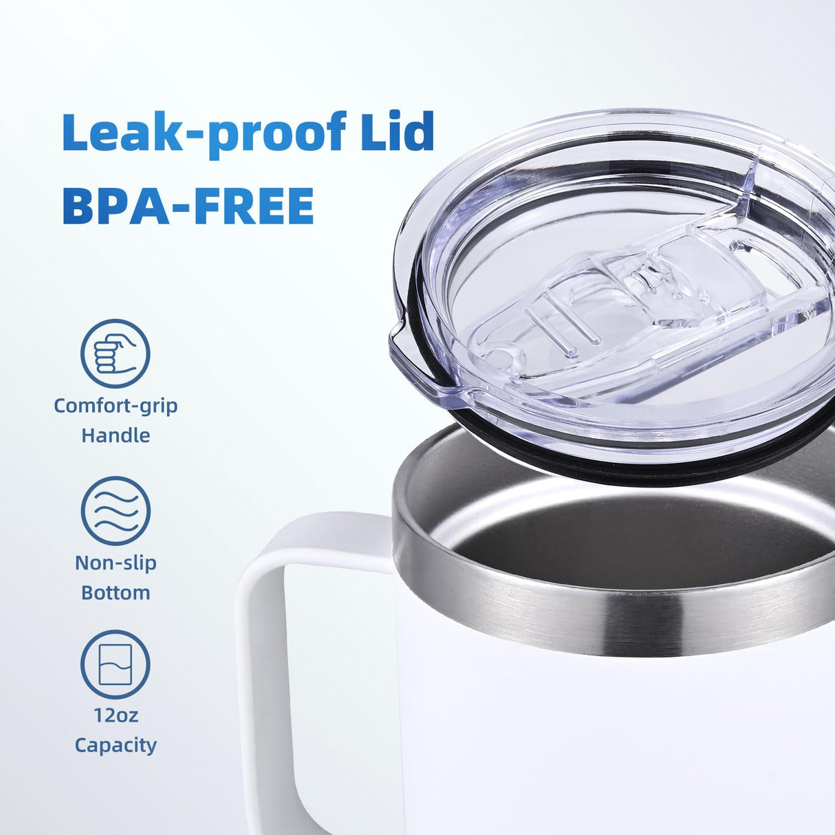 ColorSub 12 oz Sublimation Tumblers with Handle Insulated Stainless Steel Coffee Mugs Matte Tumblers Blanks with Gift Box, Heat Tape for Hot Cold Drinks, 8 Pack ColorSub