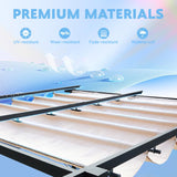 EROMMY Retractable Pergola 10' x 10', Metal Freestanding Shelter with Adjustable Sun Shade Canopy for Patios, Beige EROMMY