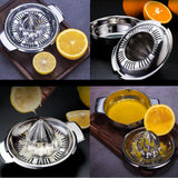 Citrus Lemon Orange Grapefruit Juicer Manual Squeezer 304 Stainless Steel Robust Hand Juicer Reamer Rotation Press with Strainer＆10oz Bowl, 2 Pour Spouts, Dishwasher Safe, Easy to Clean, Heavy Duty Etinslant