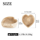 Hanobe Decorative Dough Wood Bowl: 10" Large Heart Shaped Bowls for Decor Wooden Bowl for Table Centerpiece Natural Hanobe