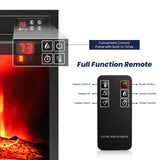 LGHM 80" Electric Fireplace with Mantel, Fireplace TV Stand for TVs Up to 90 Inch, Farmhouse Entertainment Center with Storage, Realistic Stacked Stone Surround with Remote Control for Living Room LGHM