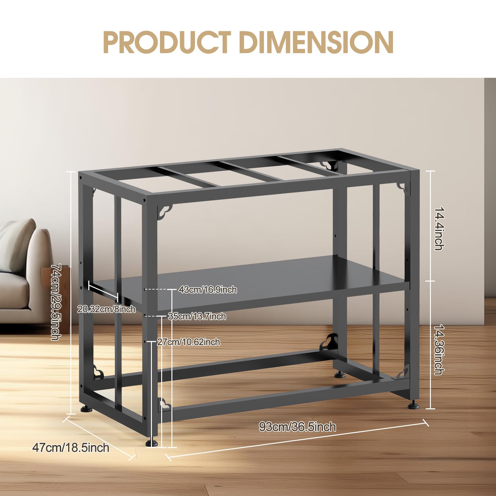 Grehitk Fish Tank Stand, Aquarium Stand for 40 Gallon, Upgrade Aquarium Turtle Tank, Adjustable 2-Tier Fish Tank Rack Shelf, Reptile Tank Terrariums Tank Breeder Reptile Tank Stand Tank not I - WoodArtSupply