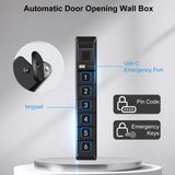 Wall Safe,Hidden Gun Safe Between Wall Studs with Battery Display&Type-C Port, with Document Organizer/Removable shelves/Key hook–Protect Valuables,Handgun, Jewelry, Documents,Cash (Digital Keypad) LANGGER V