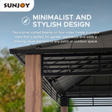 Sunjoy Roberts Outdoor Patio 13 x 15 ft. Black Steel Frame Hardtop Gazebo with 2-Tier Rust-Resistant Steel Roof by SummerCove SummerCove