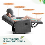 HAOMARKETS Recliner Sofa Set, Power Electric Single Recliner Chair for Adults with USB Port and Manual Reclining 2-Seater Loveseat Sofa for Living Room HAOMARKETS