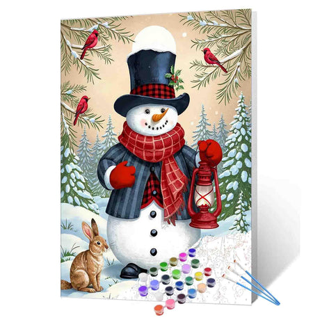 Tucocoo Retro Winter Snow Landscape Paint by Numbers for Adults Christmas Snowman Oil Acrylic Painting by Numbers Kits Xmas Paint by Numbers Home Decor Gifts Arts Crafts 16x20inch Frameless Tucocoo