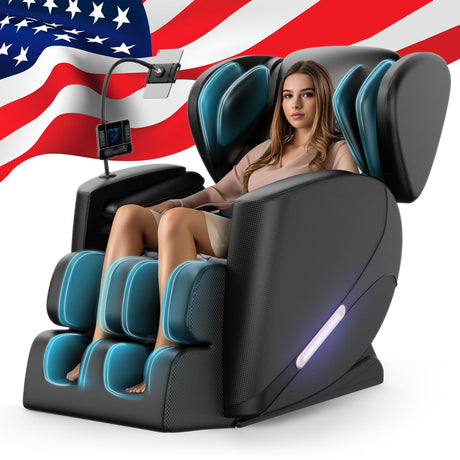 BILITOK Full Body Massage Chair with Zero Gravity, Massage Chair Recliner with Heating, Airbags, Bluetooth Speaker, Foot Roller, Touch Screen BILITOK