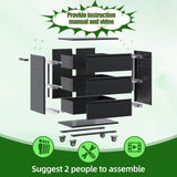 SUXXAN Metal Storage Cabinet with 3 Drawer and 4 Hooks,35.4" H Top Workbench Mobile Tool Chests Garage Cabinets with 4 Wheels,Tool Cabinets for Home,Office,Shop SUXXAN