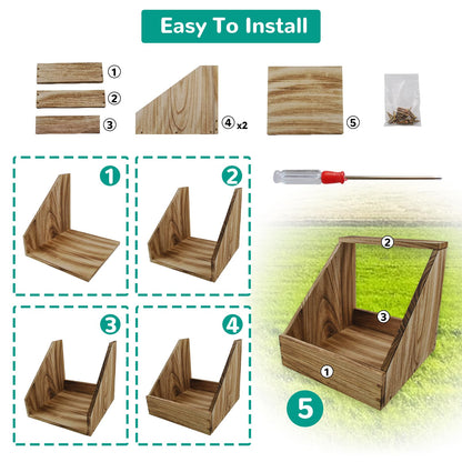 kathson Chicken Nesting Box,Wood Chickens Coop Nesting Boxes Single Compartment Hen Nesting Box Big Duty Laying Nest Boxes for Hens Ducks and Poultry(1 Pcs,No Perch) - WoodArtSupply