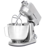 GE Tilt-Head Electric Stand Mixer | 7-Speed, 350-Watt Motor | Includes 5.3-Quart Bowl, Flat Beater, Dough Hook, Wire Whisk & Pouring Shield | Countertop Kitchen Essentials | Granite Gray GE