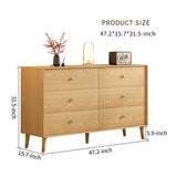 Messenya 6 drawer dresser for bedroom furniture.wood dressers & chests of drawers.Beveled Edge design, hand-polished.bedroom storage and dresser organizer for Living Room, Hallway (D-203) Messenya