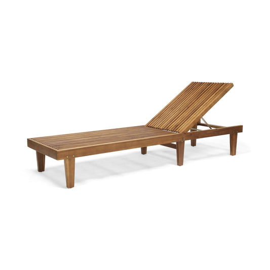 Christopher Knight Home Addisyn Outdoor Wooden Chaise Lounge, Teak Finish