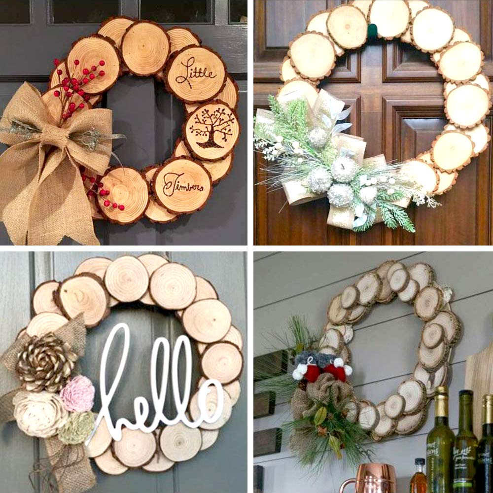 Unfinished Natural Wood Slices 30Pcs 3-3.5 inch Wood Circles for Crafts Ornaments Rustic Wedding Decoration DIY Crafts Predrilled Wooden with Bark Christmas Decoration