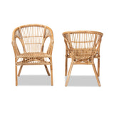 bali & pari Alleta Natural Rattan Dining Chair, 2-Piece Set bali & pari