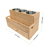 Harzen Brothers Hair Tool Organizer, Bamboo, Styling Holder, Bathroom Countertop Blow Dryer Holder, Vanity Caddy Storage Stand for Accessories, Makeup, Toiletries Harzen Brothers