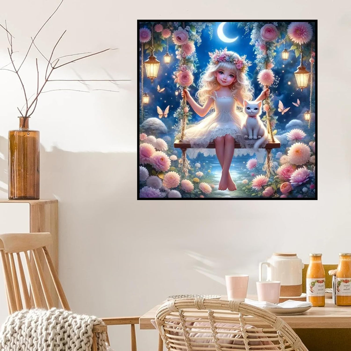 Fairy Diamond Art Kits for Adults, 5D Diamond Painting Kits for Adult Beginners, DIY Full Drill Gem Art Kits for Room Wall Decor Gift 14x14in WoodArtSupply