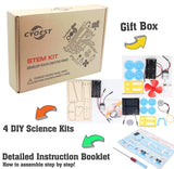 4 in 1 Solar Power & Electric Motor STEM Kits,Science Experiment Projects for Kids Beginners,Electronic Assembly Solar Powered Toy Kit,DIY Educational Engineering Experiments for Boys and Girls CYOEST