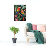 JISHSHAY Parrot Jungle Diamond Painting Round Drill Diamond Art Round Beads Gem Art Gem Painting Mosaic Kits for Adults Embroidery Kit Jigsaw Puzzles Paint by Numbers Wall Decor 30×40cm/ 11.81×15.75in JISHSHAY