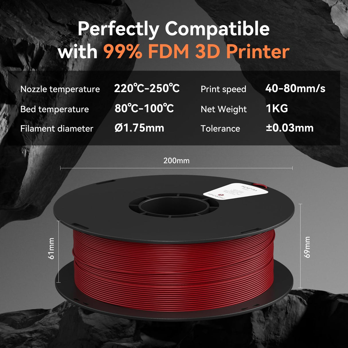 Kexcelled ABS Filament 1.75mm Lavender Purple, 3D Printer Filament ABS 1kg Spool (2.2lbs), Excellent Comprehensive Performance +/- 0.03mm,Fit Most FDM Printer kexcelled