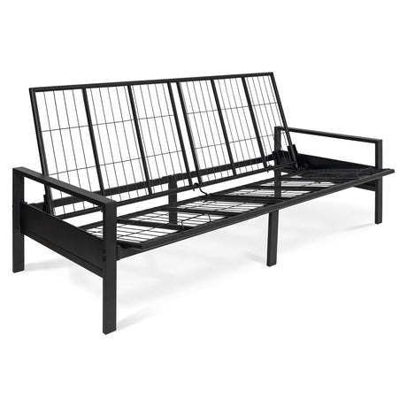 Milliard Metal Futon Frame – Space-Saving Modern Futon Frame Full Size - 2 in 1 Design Perfect for Modern Living Spaces (Black) Milliard