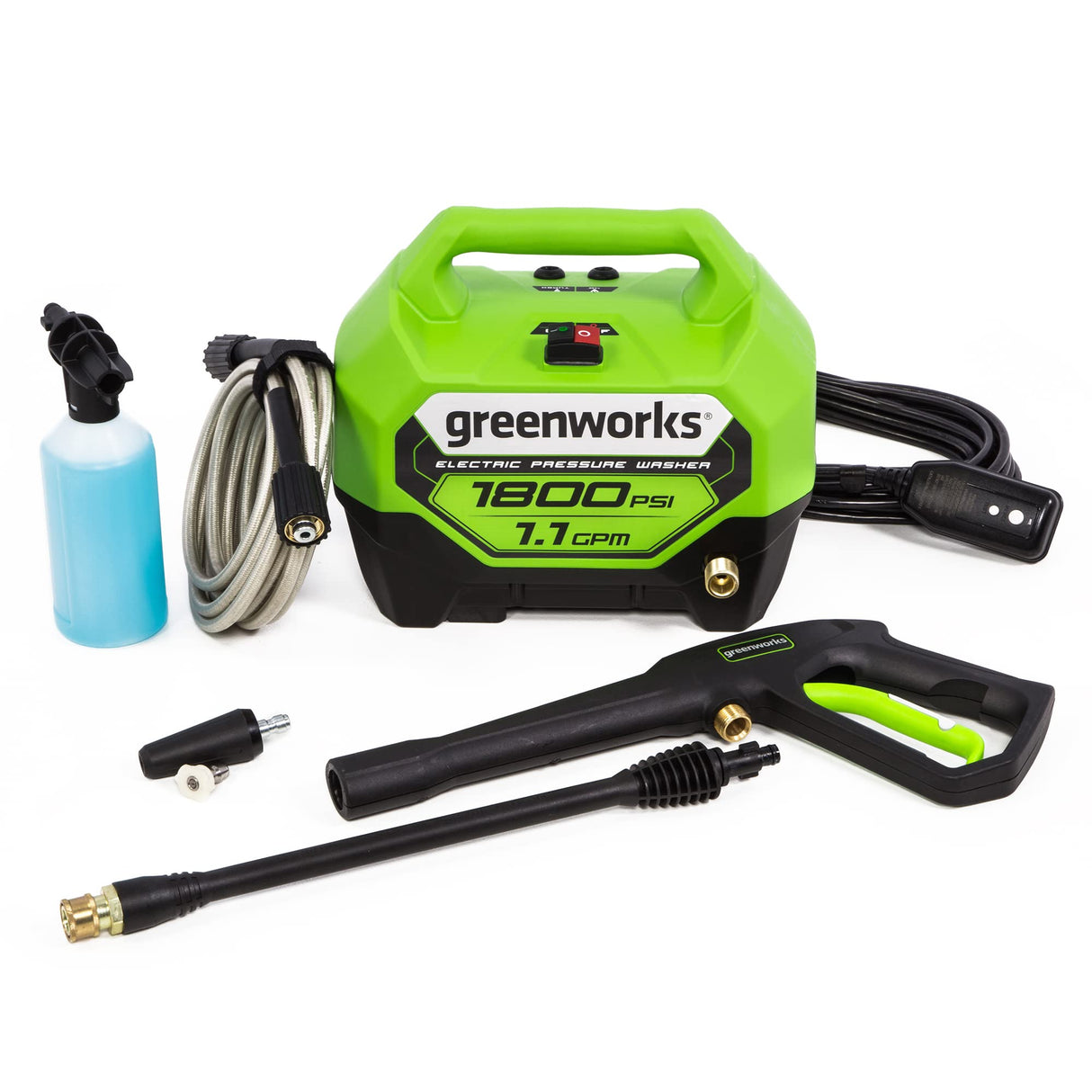 Greenworks 1800 PSI (1.1 GPM) Electric Pressure Washer PWMA Certified Greenworks