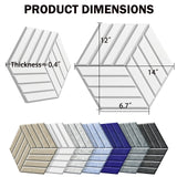 SHJADE 12 Pack Acoustic Panel Self-Adhesive, 14" X 12" X 0.4"High Density Sound Proof Padding, Hexagon Sound proof Insulation Beveled Edge Wall Tiles(White) SHJADE