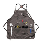 BLIRITEL Canvas Work Aprons for Men with Tools Pockets,Heavy Duty Adjustable Tools Apron, Woodworking Apron for Carpenters Mechanic (Grey) BLIRITEL