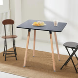 31.5 Inch Square Dining Table for 2-4 People, Modern Functional Table with Wooden Legs for Home Office Kitchen Dining Room Patio Small Spaces, Black FurnitureR