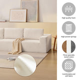 Merax 116" Modular Sectional Sofa, Luxury Floor Couch Set, Chenille Upholstered Indoor Furniture Foam-Filled Sleeper Bed for Living Room, Bedroom, 5 PC Free Combination, 5 Seats-L Shape, Off-White Merax