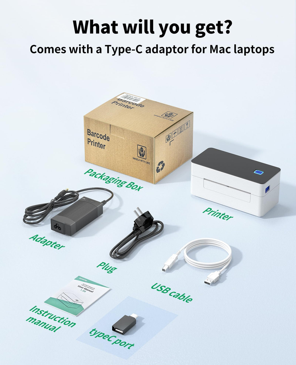 SVANTTO Bluetooth Thermal Shipping Label Printer 4x6, Compatible with Windows/Mac/Android/iOS, High-Speed 4x6 Label Printer for USPS, UPS, Ebay, Etsy, Shopify, Poshmark, Inkless Printing SVANTTO