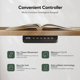 FEZIBO 48 x 24 Inch Height Adjustable Electric Standing Desk with Double Drawers&Keyboard Tray, Stand Up Desk with LED Strips&Stand,Rustic Brown FEZIBO