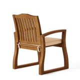 Christopher Knight Home Della Acacia Wood Outdor Dining Chairs, 2-Pcs Set, Teak Finish With Rustic Metal Christopher Knight Home