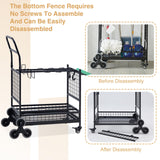 Lauren&Harold Garden Tool Organizer with 2 Stair Climbing Wheels,Garden Tool Stand,Garage Organization and Storage,Yard Tool Organizer for Garage,Garden Tool Rack for Garage,Shed,Outdoor Lauren Harold