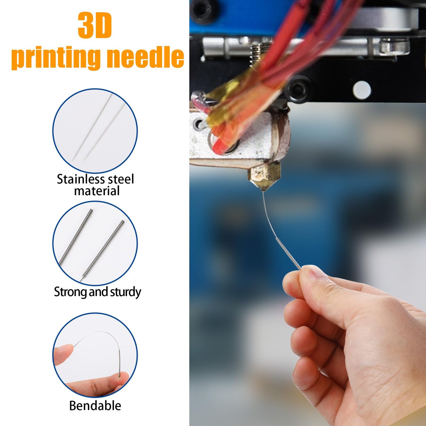 60 Pieces 3D Printer Nozzle Cleaning Kit,Stainless Steel Nozzle Cleaning Needles 3D Printer Tool Kit 3D Printer Nozzle Cleaner 3D Printer Accessories (Diameter 0.15/0.2/0.25/0.3/0.35/0.4mm) - WoodArtSupply