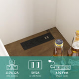 LPdorbe Farmhouse Hutch Buffet Cabinet with Storage Drawer,72" Tall Kitchen w/Wine Rack,LED Lights,Power Outlets,Barn Door,Home Bar Sideboard for Dining Living Room (White, 72 Inches) LPdorbe