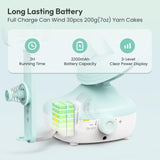 Etcokei Cordless Yarn Winder, Rechargeable Electric Yarn Ball Winder with 2200mAh Battery, Compact Yarn Cake Winder for Crocheting, Smart Automatic Yarn Spinner, Ideal Helper for Craft Lovers(Mint) Etcokei